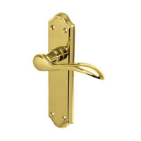 Aglio 800 Series Lever on Backplate - Polished Brass - Aglio 800 Series Latch Set 180 x 48mm - Polished Brass