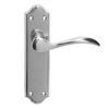 Aglio 800 Series Lever on Backplate - Polished Chrome - Aglio 800 Series Latch Set 180 x 48mm - Polished Chrome