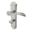 Aglio 800 Series Lever on Backplate - Satin Chrome - Aglio 800 Series Bathroom Set 180 x 48mm - Satin Chrome
