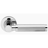 Charlotte Mixed Finish Lever Handle - Charlotte Mixed Finish Lever Handle - Lever Handles - Polished / Satin Nickel Mix - 50mm Rose - Pair