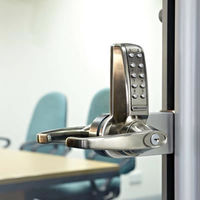 Codelock CL4010 Glass Door Lock - Codelock CL4010 Glass Door Lock - Brushed Steel - Left Hand