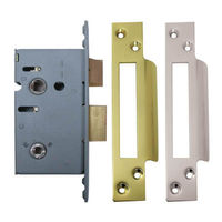 Easi-T 5mm Bathroom Pattern Architectural Sashlock - Bathroom Pattern Architectural Sashlock 63mm Case 44mm Backset - Bright Brass