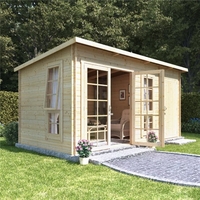 14x8 heston BillyOh Heston Log Cabin Summerhouse with Side Store - 19