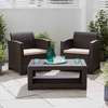 2-Seater Rattan Armchair Furniture Set with Coffee Table - Graphite