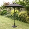 2m Sturdi Plus Aluminium Push Up Garden Parasol - Black