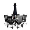 BillyOh Comfort 6 Seater Rectangular Black Metal Garden Furniture Set