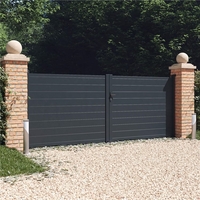 BillyOh Valencia Double Swing Driveway Aluminium Gates with Horizontal Solid Infill - 392x158cm