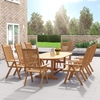 BillyOh Windsor 1.8m Extending 2.3m 6 -8 Seater Folding Wooden Oval Outside Dining Set - Folding Chair x 8
