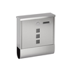 Modern Steel Locking Wall Mounted Mailbox with Newspaper Slot & 2 Keys - Lockable Steel Mail Box with Newspaper Slot & 2 Keys