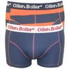 2-Pack Solid & Stripe Boxer Trunks,  Navy/Coral