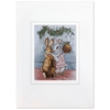 Peter Rabbit Rabbit with Christmas Pudding Woven Card
