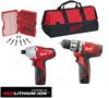 MILWAUKEE C12PD C12ID 12V COMBI & IMPACT DRIVER DEAL 2 X 15ah RED Lithiumion BATTERIES ACCESSORIES SET