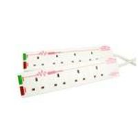 4-Way 1m Surge Protected Extension Lead - Twin Pack 4-Way 1m Surge 2Pk