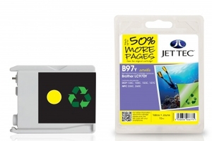 Brother LC970Y Yellow Remanufactured Ink Cartridge by JetTec B97Y