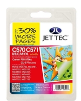Canon PGI570XL Black CLI571 XL BCMY Remanufactured Ink Cartridge by JetTec CP570B CL571 BCMY