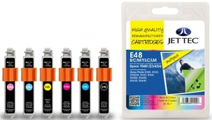 Epson T048 B/C/M/Y/LC/LM MULTIPACK Remanufactured JetTec Ink Cartridge
