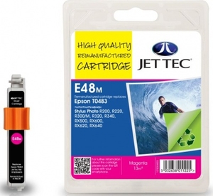 Epson T0483 Magenta Remanufactured Ink Cartridge by JetTec E48M
