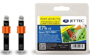 Epson T0711 Black TWINPACK Remanufactured JetTec Ink Cartridge