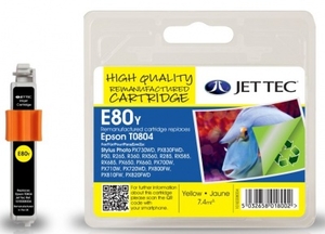 Epson T0804 Yellow Remanufactured Ink Cartridge by JetTec E80Y