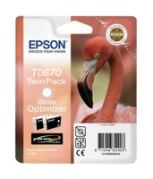 Epson T0870 Twin Pack Ink Genuine Gloss Optimiser C13T08704010