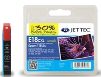 Epson T1812 Cyan XL Remanufactured Ink Cartridge by JetTec - E18CXL