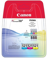 Genuine Multipack 3Colour Canon CLI521 Ink Cartridge 2934B007AA