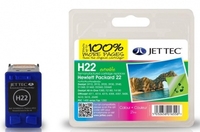 HP22 C9352AE Colour Remanufactured Ink Cartridge by JetTec H22