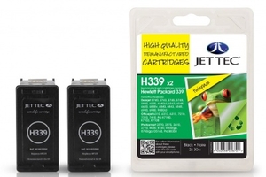 HP339 C8767EE Black HC TWINPACK Remanufactured JetTec Ink Cartridge