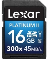 Lexar Platinum II SDHC Class 10 (300x) Memory Card 16GB