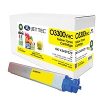 Oki 43459329 Yellow Laser Toner Cartridge by JetTec - O3300YHC