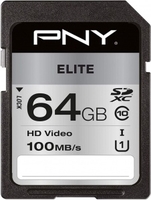 PNY Elite SDXC 100MBs Class 10 Memory Card 64GB