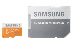 Samsung EVO Micro SDXC 48MB/s CLASS 10 with SD Adapter 128GB