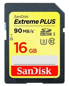 SanDisk Extreme PLUS 90MBs UHSI Class 10 SDHC Card 16GB