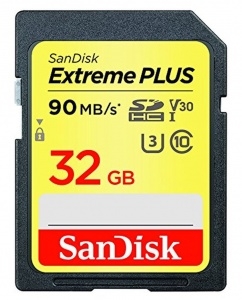 SanDisk Extreme PLUS 90MBs UHSI Class 10 SDHC Card 32GB