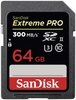 SanDisk Extreme PRO 300MBs UHSII Class 10 U3 SDXC Card 64GB