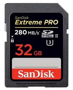 SanDisk Extreme Pro SDHC 280MB/sec UHSII Card 32GB