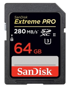 SanDisk Extreme Pro SDXC 280MB/sec UHSII Card 64GB