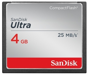 SanDisk Ultra 25MB/sec Compact Flash Card 4GB