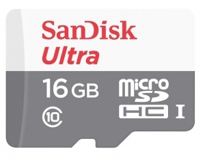 SanDisk Ultra MicroSDHC Android Memory Card 80MBs UHSI Class 10 with Adapter 16GB