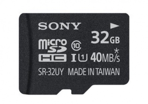 Sony Micro SDHC Memory Card 40MB/s UHS1 Class 10 with Adapter 32GB