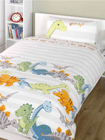 Dinosaurs Natural 4 in 1 Junior Bedding Bundle (Duvet and Pillow and