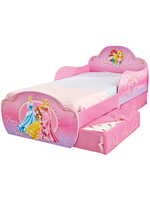 Disney Princess Toddler Bed With Deluxe Foam Mattress and Storage