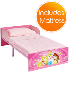 Disney Princess Toddler Bed with Fully Sprung Mattress - Pink