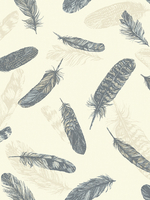 Feather Plume Wallpaper Blue and Cream - Arthouse 252801