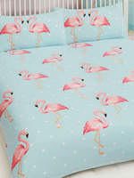 Fifi Flamingo Double Duvet Cover and Pillowcase Set