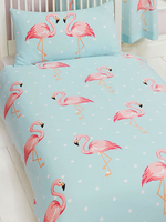 Fifi Flamingo Single Duvet Cover and Pillowcase Set