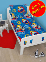 Fireman Sam Workshop 4 in 1 Junior Rotary Bedding Bundle Set (Duvet +