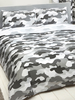 Grey Army Camouflage Reversible Double Duvet Cover and Pillowcase Set