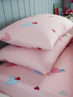 Hearts Single Fitted Sheet and Pillowcase Set