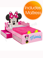 Minnie Mouse Toddler Bed with Storage plus Deluxe Foam Mattress